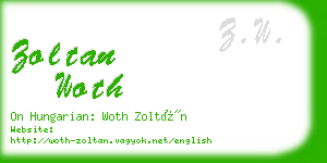 zoltan woth business card